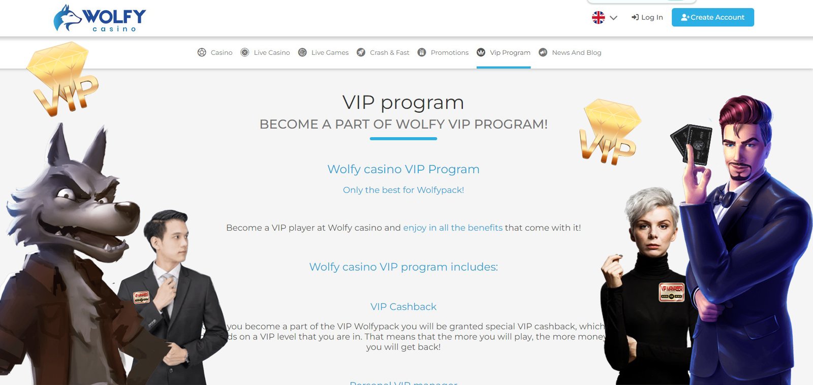 Wolfy Casino VIP Program