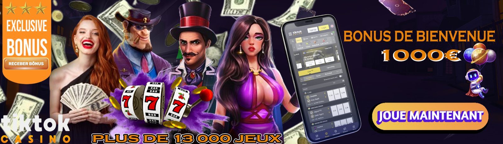 Bannière exclusive du casino TikTok