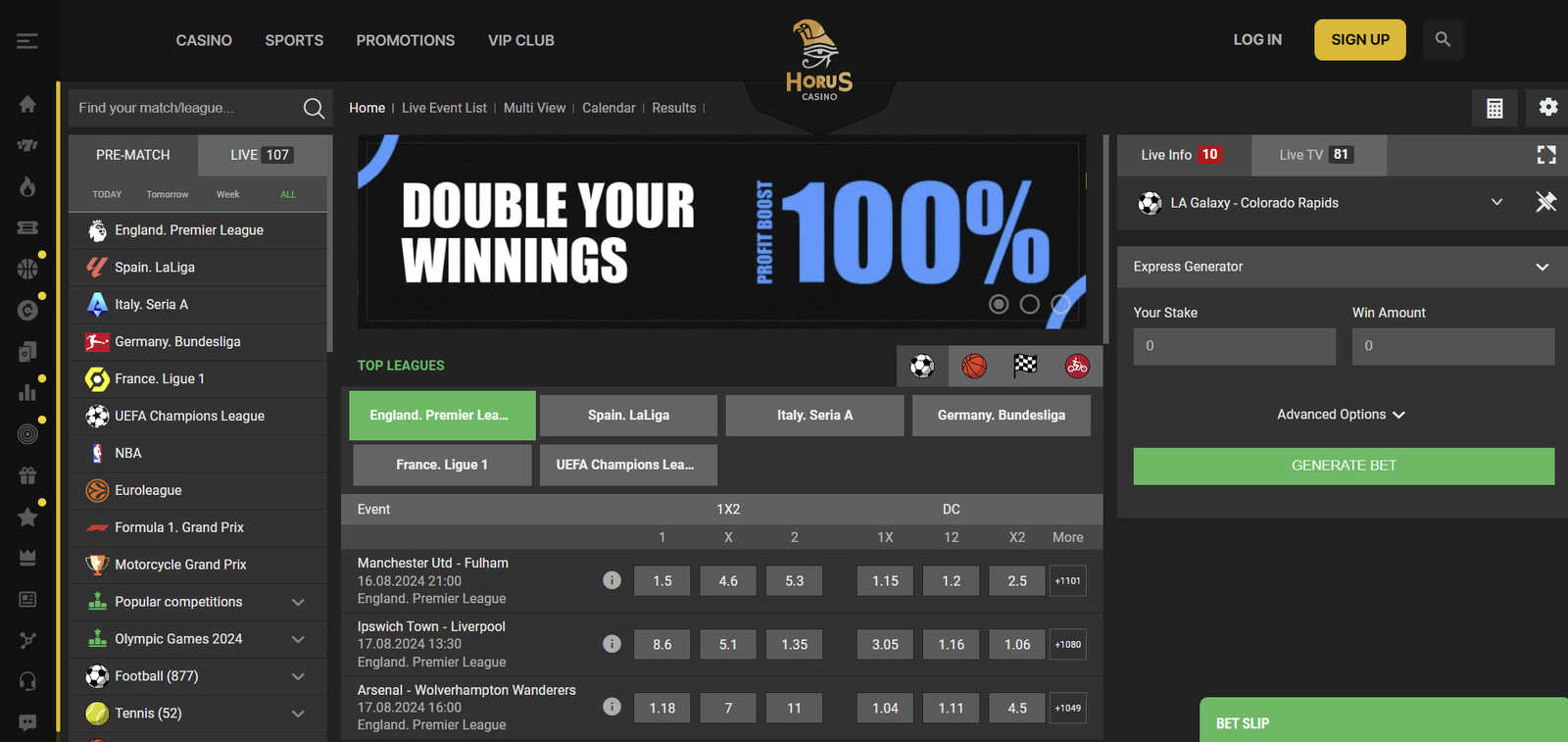 The Horus Casino Sportsbook