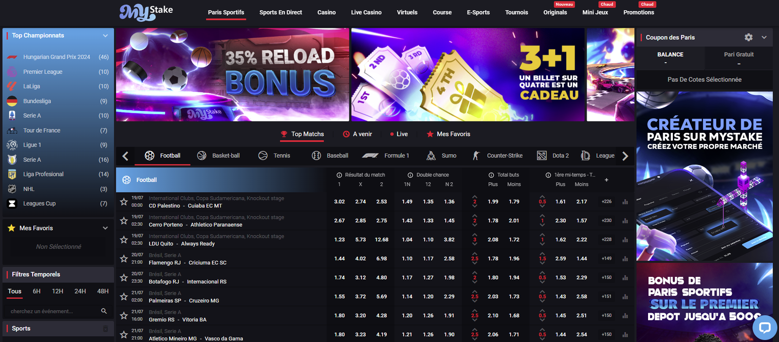 The MyStake Casino Sportsbook