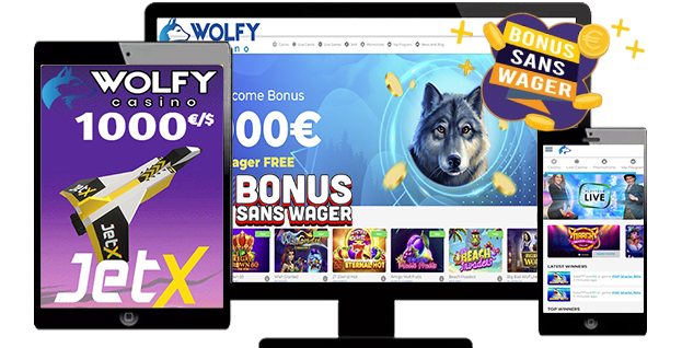 3. Wolfy Casino: 1000€/$ Welcome Bonus Wager-Free