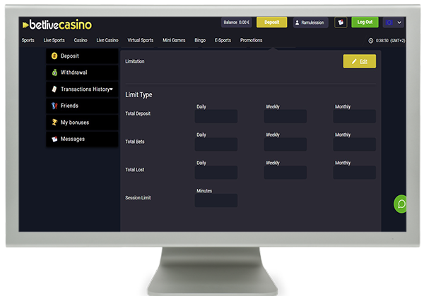 The BetLive Casino´s Responsible Gaming Tools